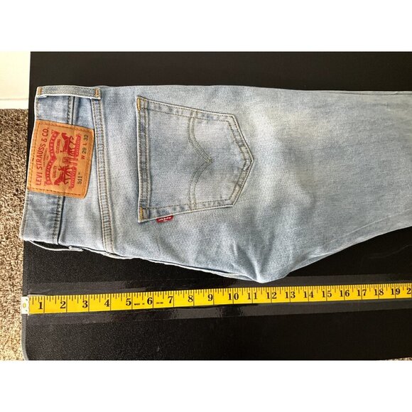Levis 511 Jeans Mens 29x27 Blue Slim Straight Mid Rise Light Wash Stretch Denim - Picture 10 of 12